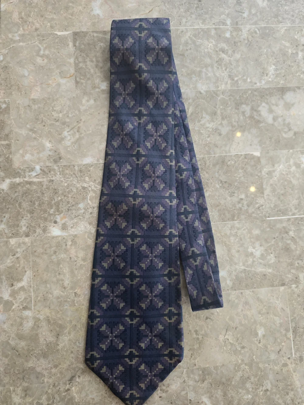 Vintage HERMES Purple Geometric Tie